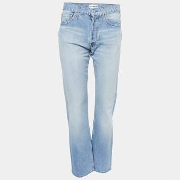 Pre Owned Balenciaga Light Blue Denim Twisted Straight Fit Jeans S