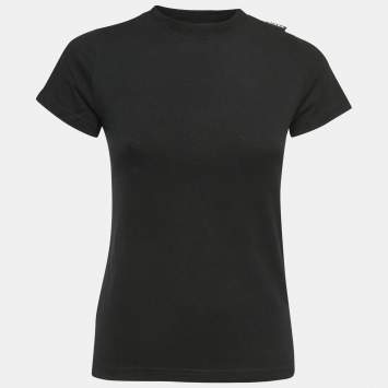 Pre Owned Balenciaga Black Cotton Crew Neck Half Sleeve T-Shirt XS
