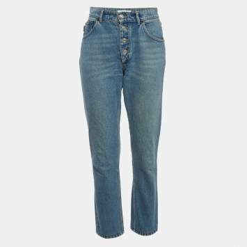 Pre Owned Balenciaga Blue Denim High Rise Jeans M Waist 28''
