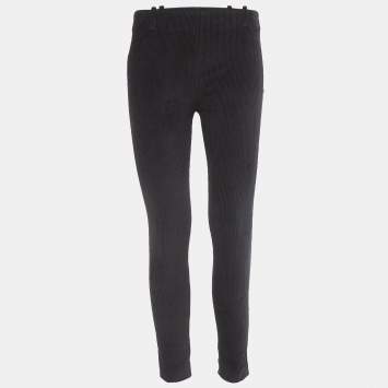 Pre Owned Balenciaga Black Textured Corduroy Slim Fit Trousers S