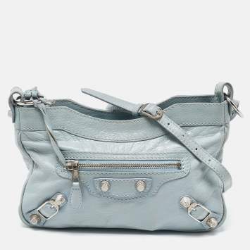 Pre Owned Balenciaga Blue Leather Classic Hip Crossbody Bag