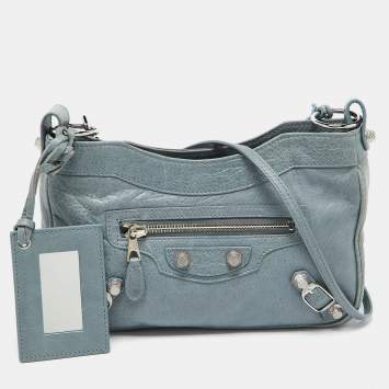 Pre Owned Balenciaga Blue Leather Classic Hip Crossbody Bag 
