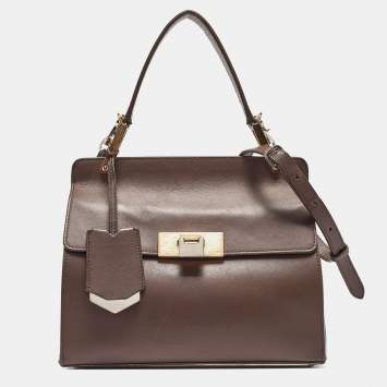 Pre Owned Balenciaga Taupe Leather Le Dix Cartable S Top Handle Bag