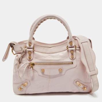 Pre Owned Balenciaga Rouse Poudre Leather RGH Town Bag