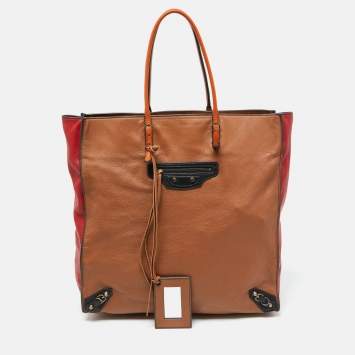 Pre Owned Balanciaga Multicolor Leather Papier A5 Tote