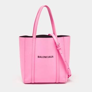 Pre Owned Balenciaga Neon Pink Leather XXS Everyday Tote