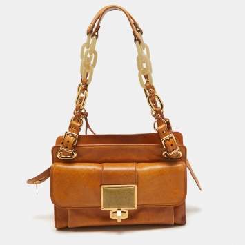 Pre Owned Balenciaga Tan Leather Cherche Midi Shoulder Bag