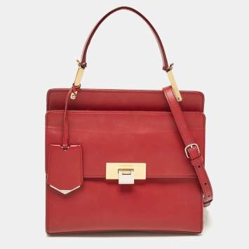 Pre Owned Balenciaga Red Leather Le Dix Cartable Top Handle Bag