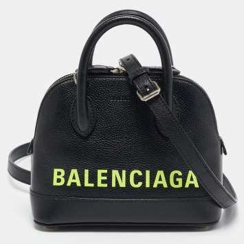 Pre Owned Balenciaga Black Leather XXS Ville Satchel