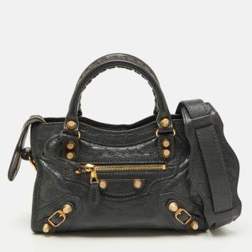 Pre Owned Balenciaga Grey Leather RGH Mini Classic City Bag