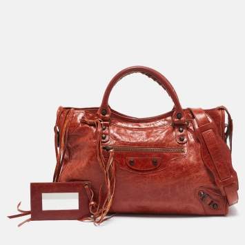 Pre Owned Balenciaga Brown Leather RH Classic City Tote