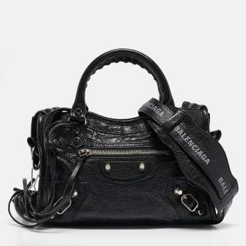 Pre Owned Balenciaga Black Leather Mini Classic City Bag