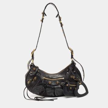 Pre Owned Balenciaga Black Glossy Leather Le Cagole S Shoulder Bag