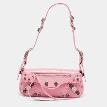 Pre Owned Balenciaga Pink Leather Le Cagole S Sling Bag