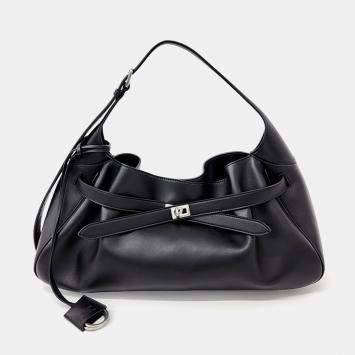 Balenciaga Black Leather Bel Air Medium Shoulder Bag