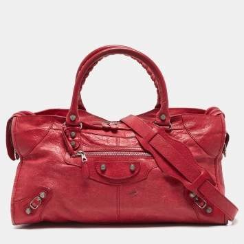 Pre Owned Balenciaga Red Leather RSH Part Time Bag