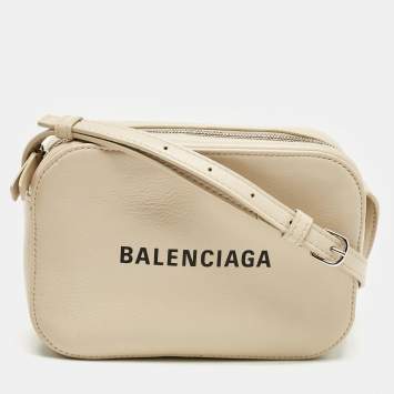 Balenciaga Beige Leather XS Everyday Camera Crossbody Bag