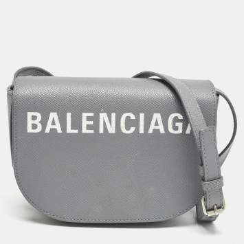Balenciaga Grey Leather XS Ville Day Crossbody Bag