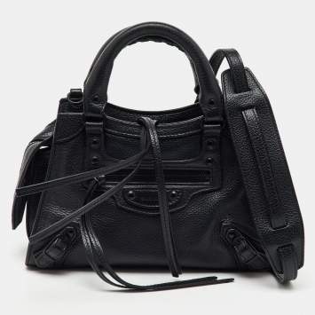 Balenciaga Black Leather Mini Neo Classic City Shoulder Bag