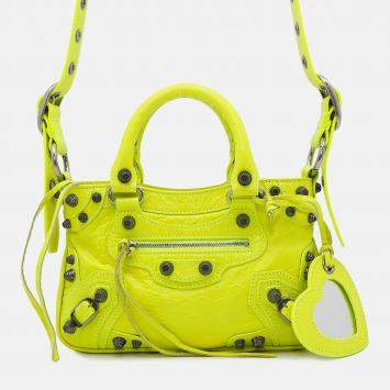 Balenciaga Neo Cagoule Neon Yellow Arena Lambskin Size S