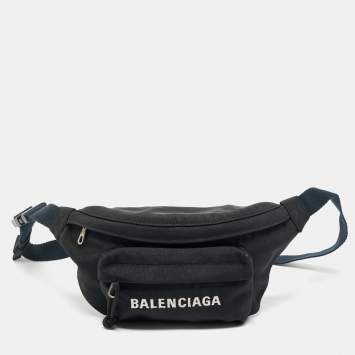 Pre Owned Balenciaga Black Nylon Explorer Belt Bag