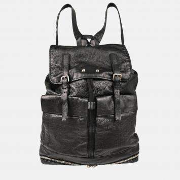 Pre Owned Balenciaga Classic Traveller Black Leather Backpack