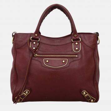 バッグ BALENCIAGA The City 115748 Bag Bordeaux NWT 100% AUTH Balenciaga 115748 Red Leather Classic City Bag