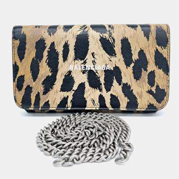 Pre Owned Balenciaga Multicolor Leather Phone Holder Chain Mini Crossbody Bag