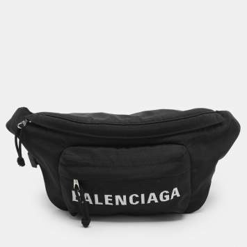 Pre Owned Balenciaga Black Nylon Explorer Belt Bag