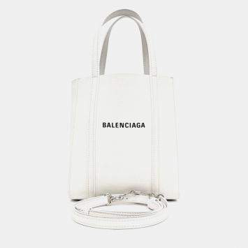 Pre Owned Balenciaga White Leather Everyday XXS