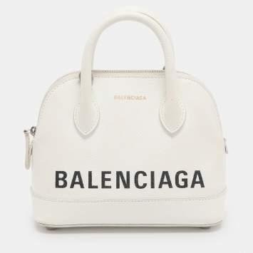 Pre Owned Balenciaga White Leather XXS Ville Satchel