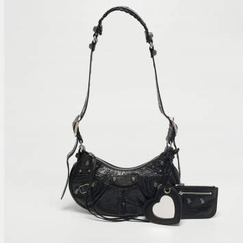 Pre Owned Balenciaga Black Leather XS Le Cagole Shoulder Bag
