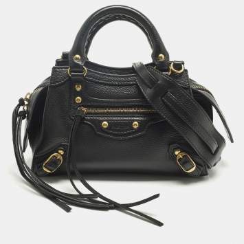 Pre Owned Balenciaga Neo Classic City Mini Black Leather Tote