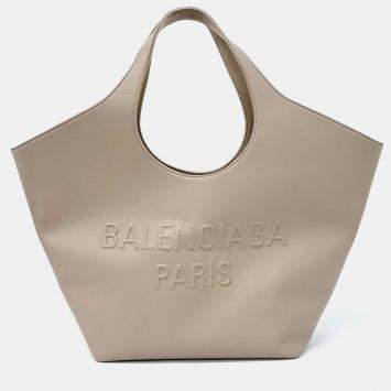 مملوكة مسبقًا حقيبة يد بالنسياغا جلد بيج ماري-كيت وسط