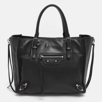 مملوكة مسبقًا Balenciaga Papier A4 Mini Black Leather Tote