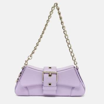 Pre Owned Balenciaga Lindsay Small Light Purple Leather Shoulder Bag
