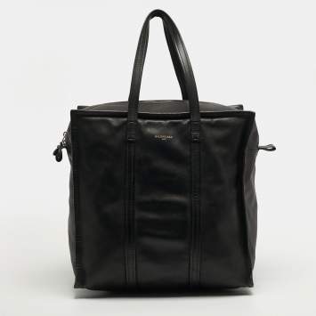 Pre Owned Balenciaga Bazar Medium Black Leather Tote