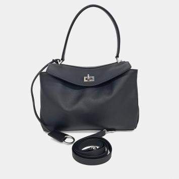 Pre Owned Balenciaga Black Leather Rodeo Small