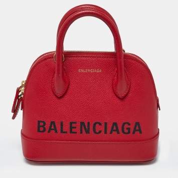 Pre Owned Balenciaga Ville XXS Red Leather Satchel