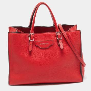 مملوكة مسبقًا Balenciaga Papier A6 Red Leather Tote