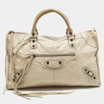 مملوكة مسبقًا Balenciaga Work RH Beige Leather Tote