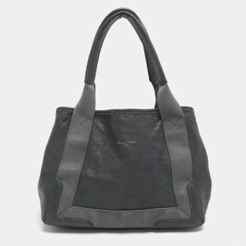 Pre Owned Balenciaga Cabas Small Grey Leather Tote