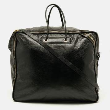 مملوكة مسبقًا Balenciaga Blanket Square XL Black Leather Bag