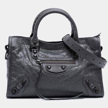 Pre Owned Balenciaga Small Lambskin Motocross Classic City Satchel