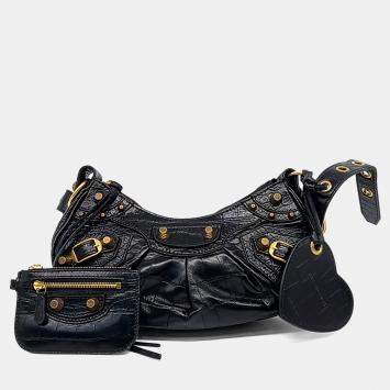 Pre Owned Balenciaga Black Leather Le Cargo Bag XS