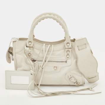 مملوكة مسبقًا Balenciaga Le City Mini White Leather Tote