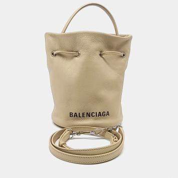 Pre Owned حقيبة بالدروستنج من الجلد البيج بالصغير بالنسياقا ويل