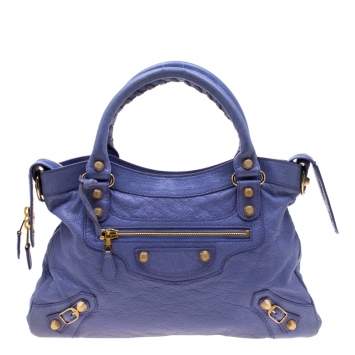 Pre Owned Balenciaga Mauve Leather RGH City Bag 