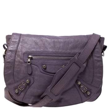 Pre Owned Balenciaga Glycine Agneau Leather RSH Neo Folk Messenger Bag