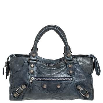 Pre Owned Balenciaga Dark Night Leather GSH Part Time Bag
